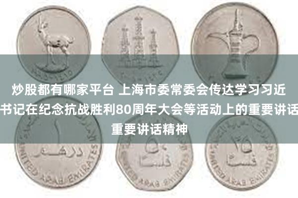 炒股都有哪家平台 上海市委常委会传达学习习近平总书记在纪念抗战胜利80周年大会等活动上的重要讲话精神