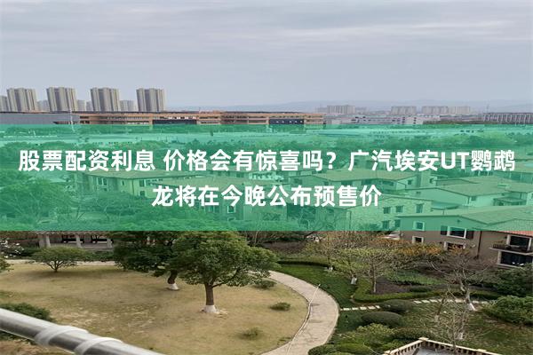 股票配资利息 价格会有惊喜吗？广汽埃安UT鹦鹉龙将在今晚公布预售价